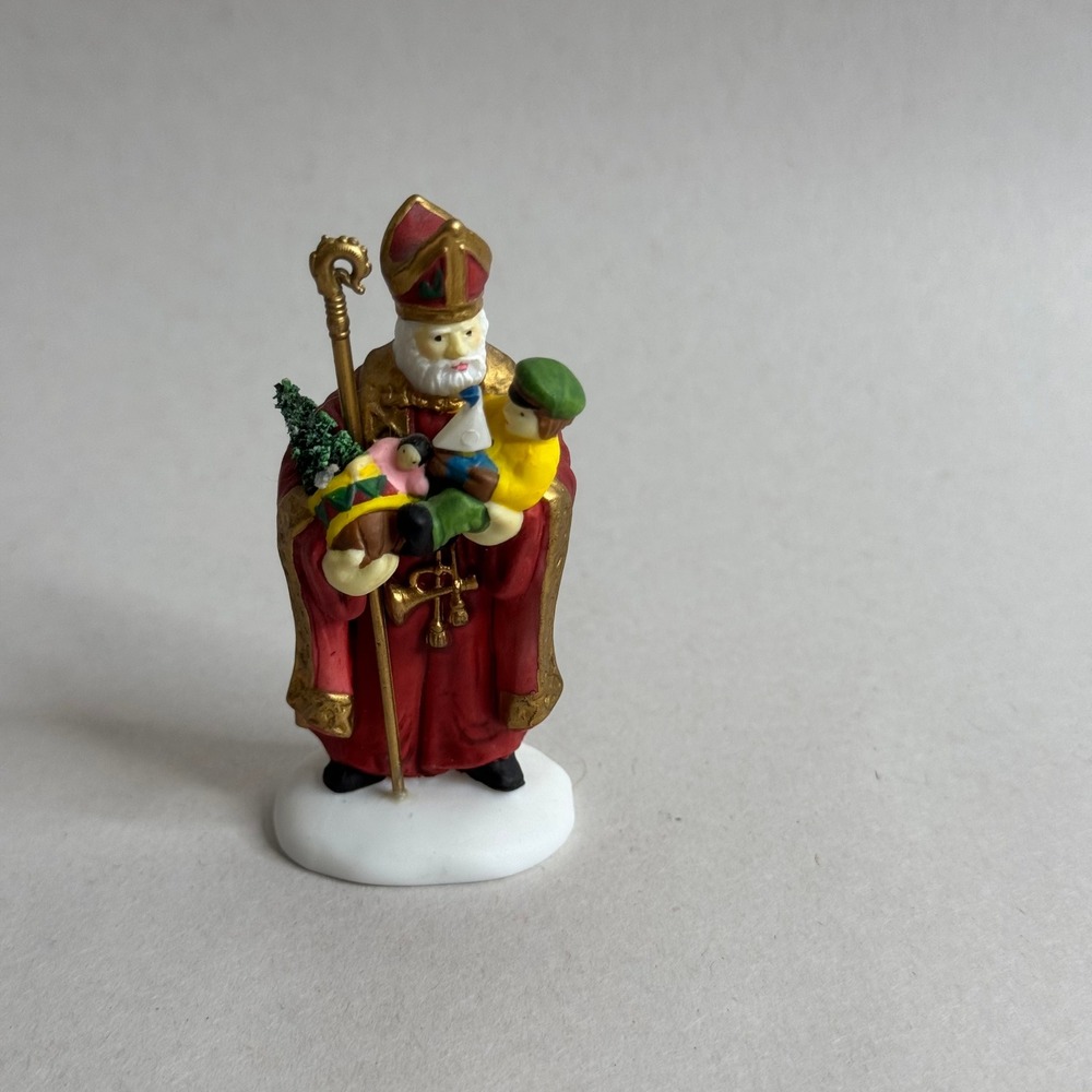 Department 56 Saint Nicholas Figurine Red Gold Christmas Village Accessory